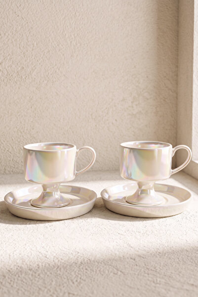 Perotti Ecroia Porcelain Coffee Cup Set for 2 People