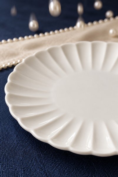 Heda Porselen Derya 25 cm Serving Plate Set of 2 - Premium Porcelain Dinner Tableware Plate