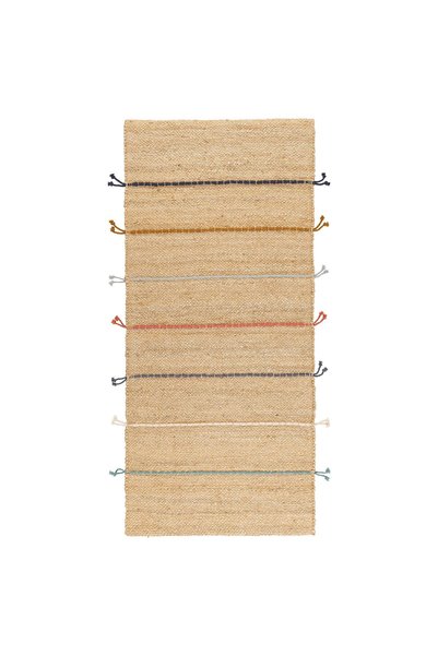 IKEA el dokuması jüt halı , natürel-çok renkli, 70x160 cm, dikdörtgen, düz do...