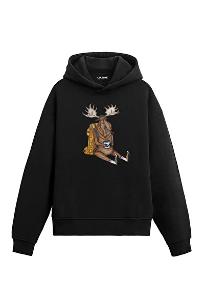 Colermi Camper Geyik Design Hooded Sweatshirt