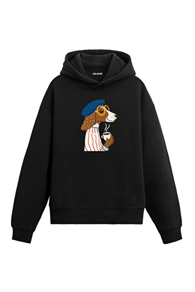 Colermi Coffee Enjoyment Dog Design Hooded Sweatshirt