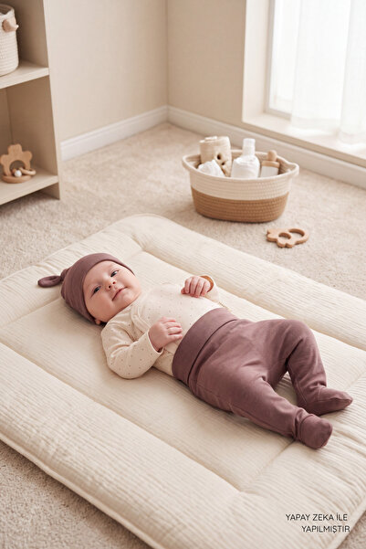 VAUVA 100% Cotton Newborn Baby Set - Double-Breasted Snap-On Bodysuit and Boo...