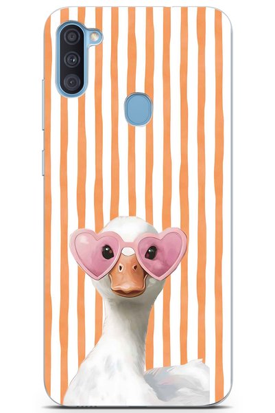 FLAMENKO Samsung Galaxy A11 / M11 Compatible Transparent Phone Case with Hear...