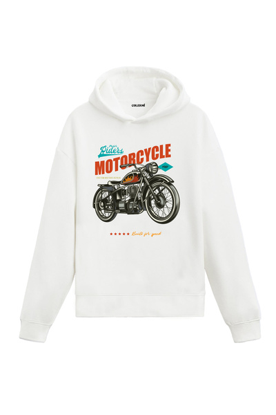 Colermi Built for Speed Vintage Motorcycle Design Hooded Sweatshirt