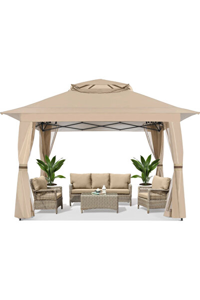 Topscaune ABCCANOPY Foișor de gradina 3.96x3.96 m - Foișor exterior cu cadru ...