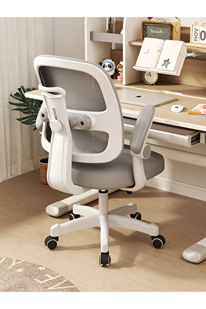 Topscaune Scaun ergonomic pentru copii, spatar reglabil inaltime, rotativ, Gri