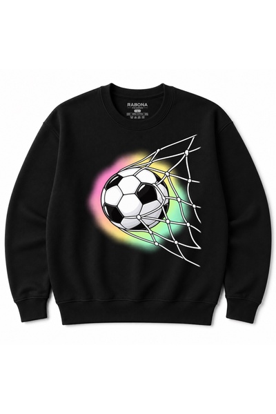 Rabona Fashion Hanorac cu grafică neon cu poartă de fotbal și plasă