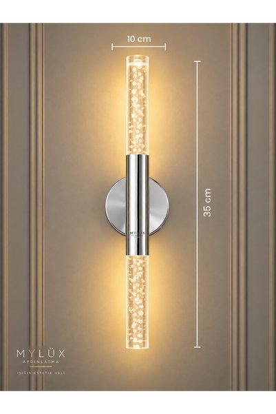MYLUX AYDINLATMA VE TASARIM MYLÜX Umut Kabarcıklı Aplik Krom 220V Elektrikli ...