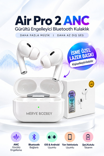Technodia Kişiye Özel Air Pro 2 Anc Gürültü Engelleyici Bluetooth Kulaklık IO...