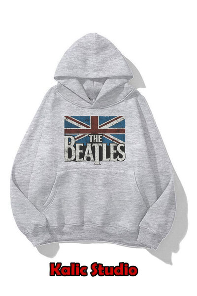 Kalic Studio Crna majica sa kapuljačom velikog kroja The Beatles