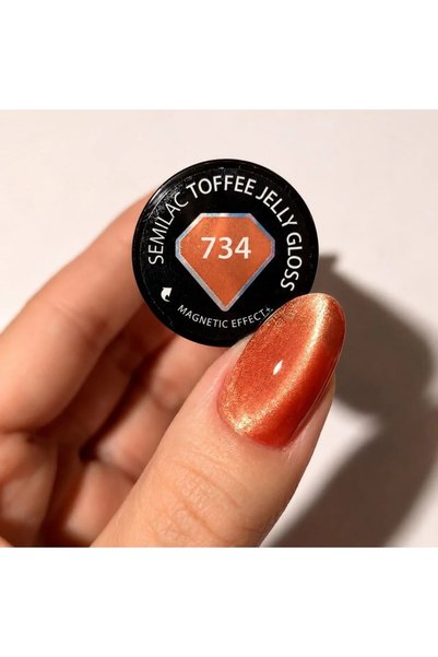 Semilac 734 Toffee Jelly Gloss - Ημιμόνιμο Μαγνητικό Βερνίκι Νυχιών 7ml