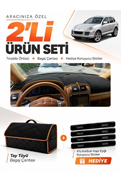 e-biz Porsche Cayenne (2002-2010) Compatible Dashboard Cover + Tay Feather Tr...