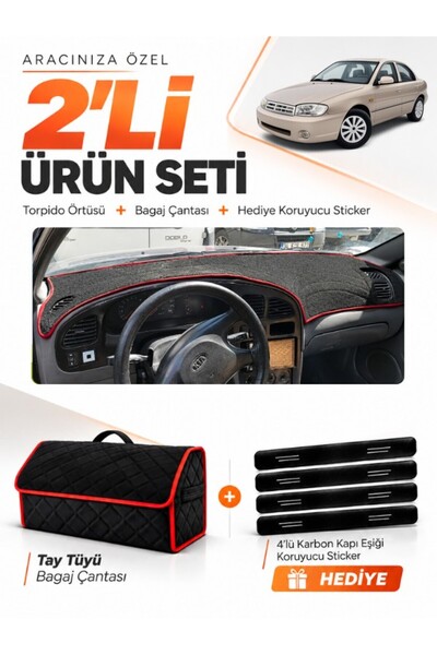 e-biz Kia Sephia (1998-2004) Compatible Dashboard Cover + Tay Feather Trunk B...