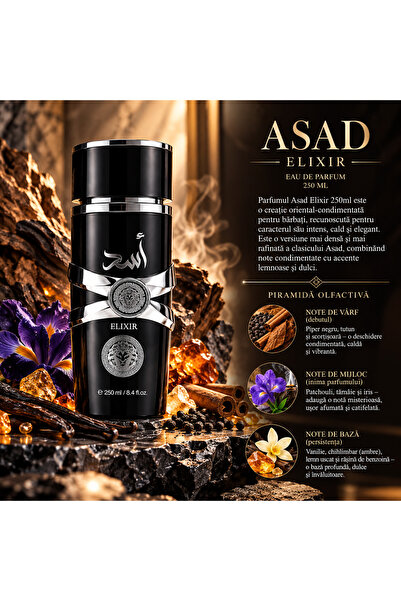 Lara Parfum Arabesc Asad Elixir 250 ml, Eau de Parfum pentru Barbati, Orienta...