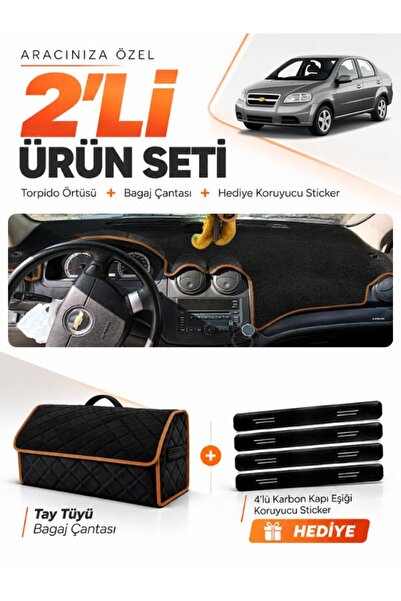 e-biz Chevrolet Aveo T250 (2006-2011) Compatible Dashboard Cover + Tay Feathe...