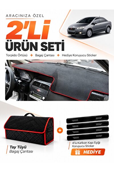 e-biz Fiat Linea (2007-2015) Compatible Dashboard Cover + Tay Feather Trunk B...