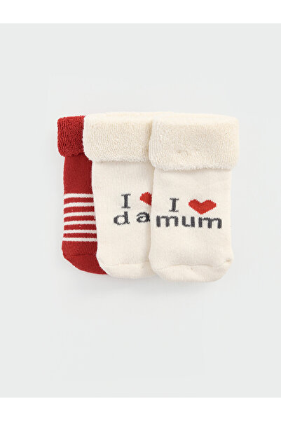 LC Waikiki Rmz Gi̇yi̇m Farkiyla Printed Baby Girl Socks 3-Piece Set