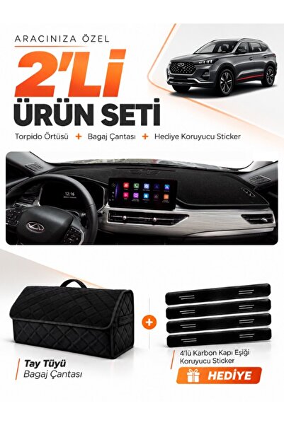e-biz Chery Tiggo 8 Pro (2018-2024) Compatible Glove Box Cover + Tay Tüy Lugg...