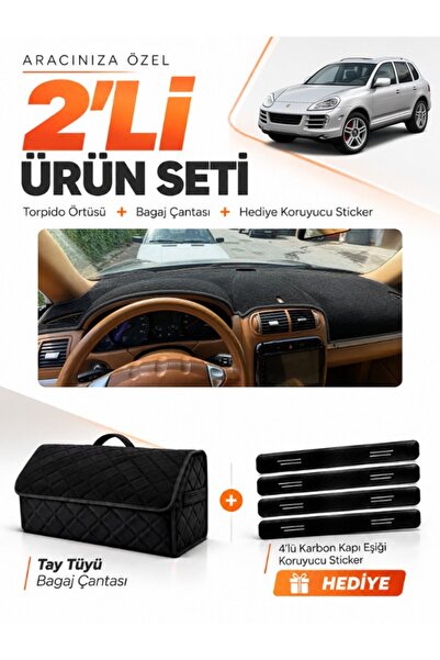 e-biz Porsche Cayenne (2002-2010) Compatible Dashboard Cover + Tay Feather Tr...
