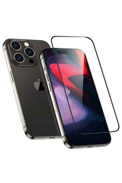 NO BRAND Folie de protecție ecran, Sticlă, pentru Apple iPhone 15 Pro, Negru