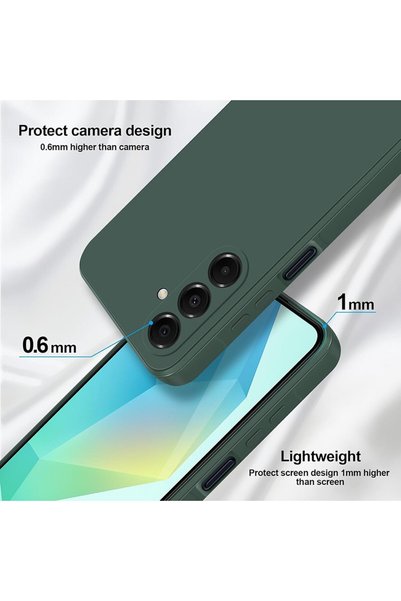 B&Z STORE Husă pentru Samsung Galaxy A17, silicon lichid, Calitate Premium, Interior din microfibră, Protecție îmbunătățită, Anti-șoc, Verde închis