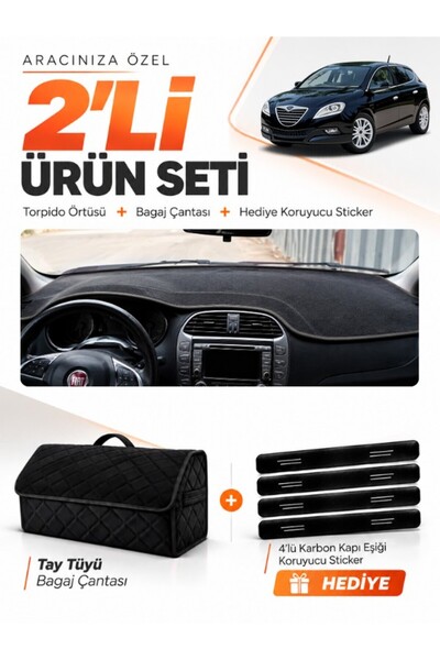 e-biz Lancia Delta (2008-2014) Compatible Glove Box Cover + Tay Tüy Luggage B...