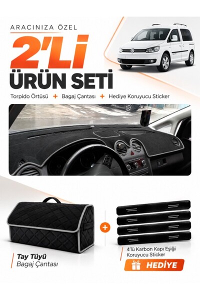 e-biz Volkswagen Caddy (2010-2015) Compatible Dashboard Cover + Tay Feather T...