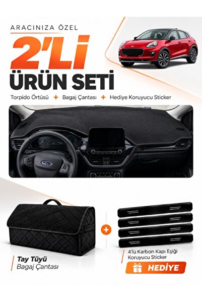 e-biz Ford Puma (2020-2023) Compatible Dashboard Cover + Tay Feather Trunk Ba...