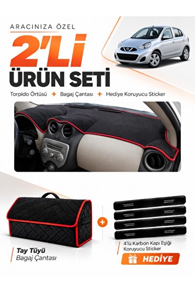 e-biz Nissan Micra March (2010-2016) Compatible Glove Box Cover + Tay Tüy Lug...
