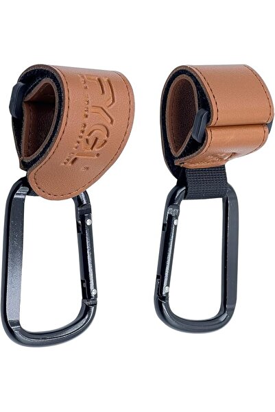 GENERAL Hooks for Baby Stroller - Universal Adjustable Ring Clips, Brown