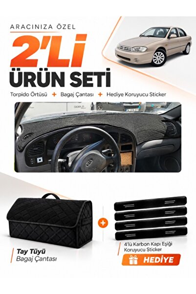 e-biz Kia Sephia (1998-2004) Compatible Dashboard Cover + Tay Feather Trunk B...