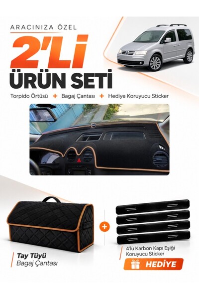 e-biz Volkswagen Caddy (2004-2010) Compatible Dashboard Cover + Tay Feather T...