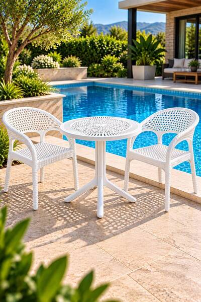 Mesamy REGNO MASA SANDALYE TAKIMI Bahçe & Balkon Seti - 2 Sandalye + 1 Masa