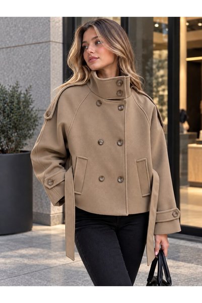 YESİ Women's Beli Belted Cashmere Jacket
