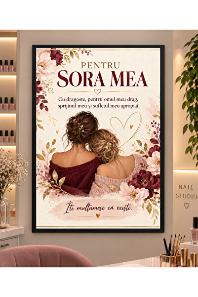Miutic Print Studio Tablou decorativ cadou pentru soră „Îți mulțumesc că exiș...