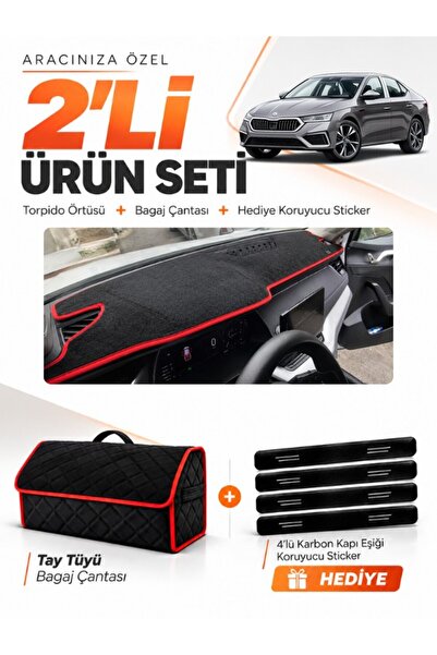 e-biz Skoda Octavia (2020-2025) Compatible Dashboard Cover + Tay Feather Trun...