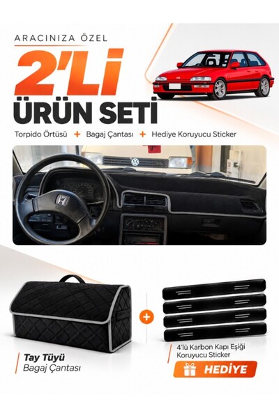 e-biz Honda Civic Ef (1988-1991) Compatible Dashboard Cover + Thai Feather Tr...