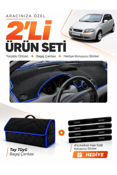 e-biz Chevrolet Kalos (2009-2013) Compatible Dashboard Cover + Tay Feather Tr...