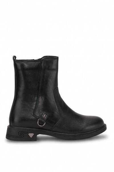 Beety 26BK143.3450C Cizme cu toc din piele naturală pentru femei, negre