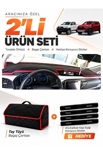 e-biz Toyota Hi̇lux (2016-2025) Compatible Dashboard Cover + Tay Tüyü Luggage...