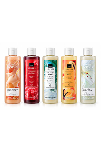 AVON Σετ 5 τεμαχίων Gel dus 5x250 ml, Simply Luxurious, Raspberry Delight, Ma...