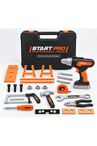 StartPro Set de unelte de jucarie START PRO cu valiza si bormasina electrica, 26 piese, 3 ani+