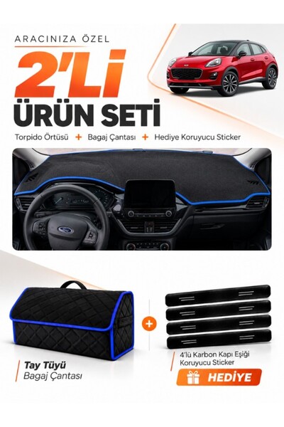 e-biz Ford Puma (2020-2023) Compatible Dashboard Cover + Tay Feather Trunk Ba...
