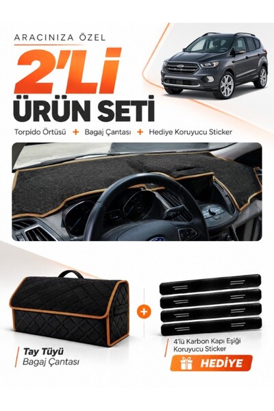 e-biz Ford Kuga (2015-2019) Compatible Glove Box Cover + Thai Feather Trunk B...