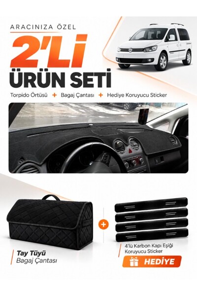 e-biz Volkswagen Caddy (2010-2015) Compatible Dashboard Cover + Tay Feather T...