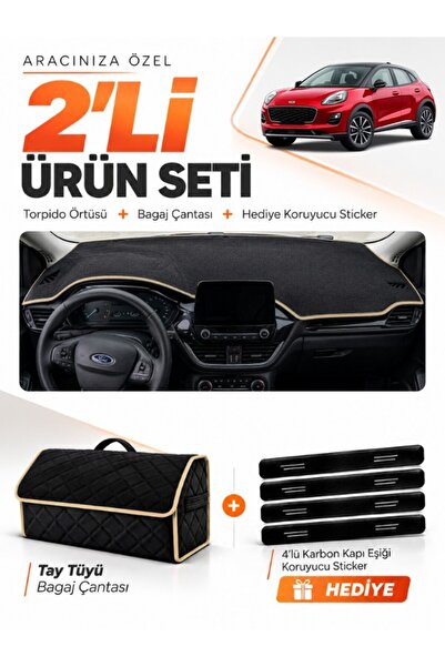 e-biz Ford Puma (2020-2023) Compatible Dashboard Cover + Tay Feather Trunk Ba...