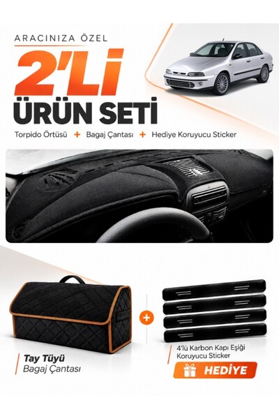 e-biz Fiat Marea (1999-2007) Airbag Compatible Torpedo Cover + Thai Feather T...