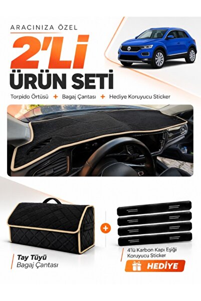 e-biz Volkswagen T-Roc (2017-2023) Compatible Dashboard Cover + Tay Feather T...