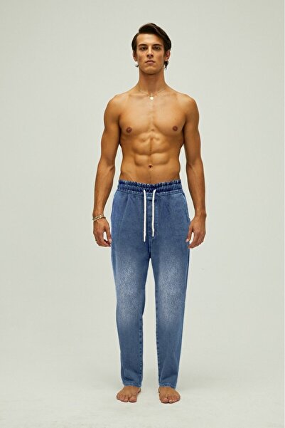 Bad Bear Eze Denim Pant Men's Denim Trousers Jeans Baggy Style Wide Elastic W...