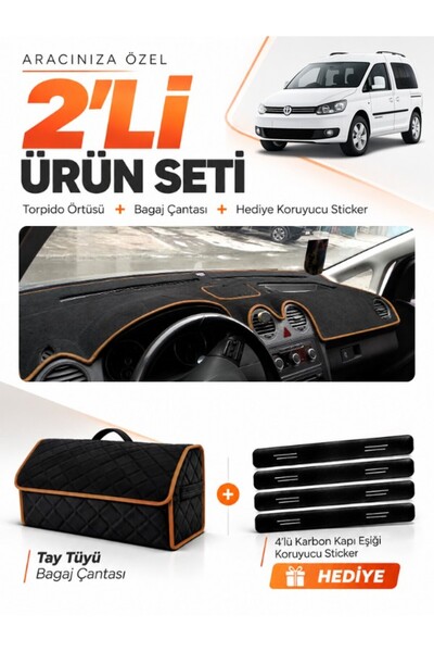 e-biz Volkswagen Caddy (2010-2015) Compatible Dashboard Cover + Tay Feather T...